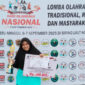 Raudatul Adawiyah, siswi SMAN 1 Kotabaru, berhasil meraih Juara I Panco tingkat pelajar pada Festival Olahraga Tradisional 2025.