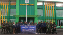 Pelepasan kontingen karate Kotabaru oleh Kodim 1004, siap mengharumkan nama daerah di Piala Panglima TNI 2025.