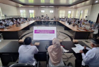 Suasana Workshop Peningkatan Kapasitas Forum Kecamatan dan Pokja Desa/Kelurahan Sehat yang diselenggarakan Bapperida Kotabaru melalui Bidang PSBPPM, di Aula Bapperida Kotabaru, Rabu (22/10/2025).