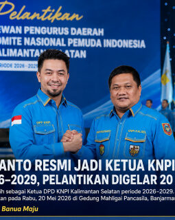 KNPI Kalsel Bersiap Dilantik, Andi Rustianto Resmi Pimpin Periode 2026–2029